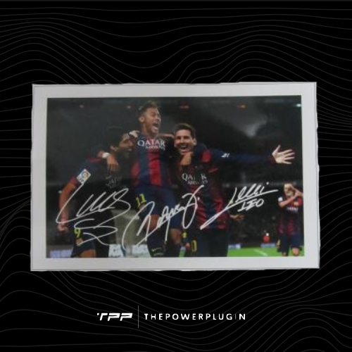 Lionel Messi, Luis Suárez, and Neymar at FC Barcelona (La Liga 2013/14) – Signed Photo