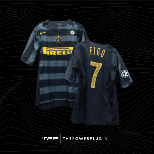 Luis Figo – #7 Inter Away Jersey (UEFA Champions League 2005/06) – Signed