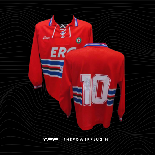 Roberto Mancini – #10 Sampdoria Third Jersey (Italian Cup 1994/95) - Signed