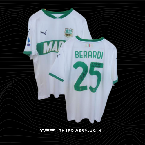 Domenico Berardi – #25 Sassuolo Away Jersey (Serie A 2020/21) - Signed