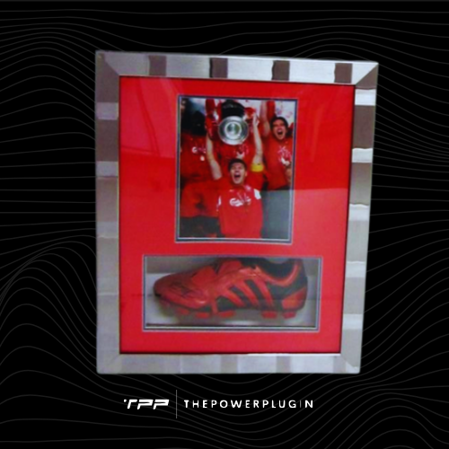 Steven Gerrard (UEFA Champions Leage 2004/05) – Framed Signed Boots (Adidas) & Picture