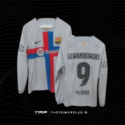 Robert Lewandowski – #9 Barcelona Third Jersey (UEFA Champions League 2022/23)